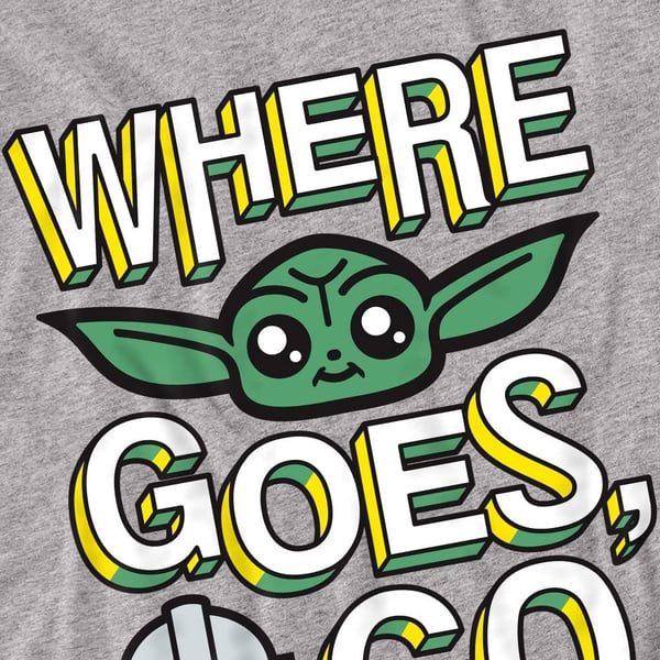 Star Wars Mens Where Grogu Goes Cute T-Shirt