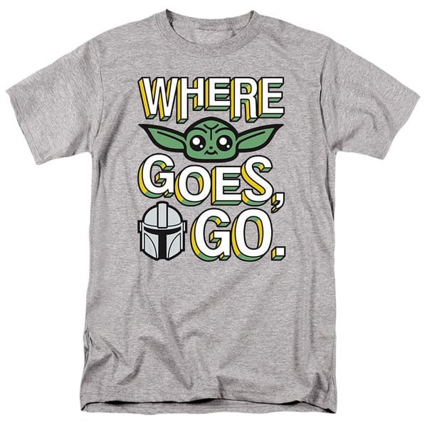 Star Wars Mens Where Grogu Goes Cute T-Shirt