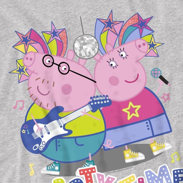 Peppa Pig Miesten Juhla-aika Äiti Possu Isä Possu T-paita
