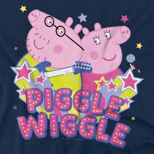 Peppa Pig Mens Piggle Wiggle Mummy Pig Daddy pig T-Shirt