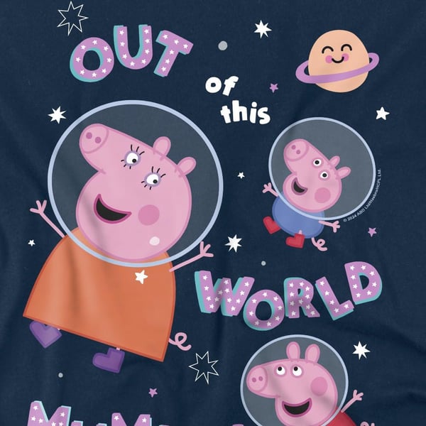 Peppa Pig Miesten Is Out Of This World Mummy Pig T-paita