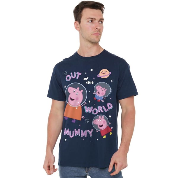 Peppa Pig Miesten Is Out Of This World Mummy Pig T-paita