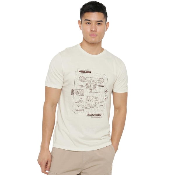 Star Wars: The Mandalorian Mens Razor Crest Blueprint T-Shirt