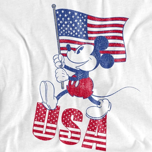 Disney Mens USA Mickey Mouse T-Shirt
