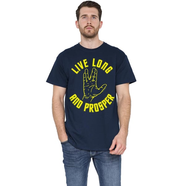Star Trek Mens Live Long Hand T-Shirt