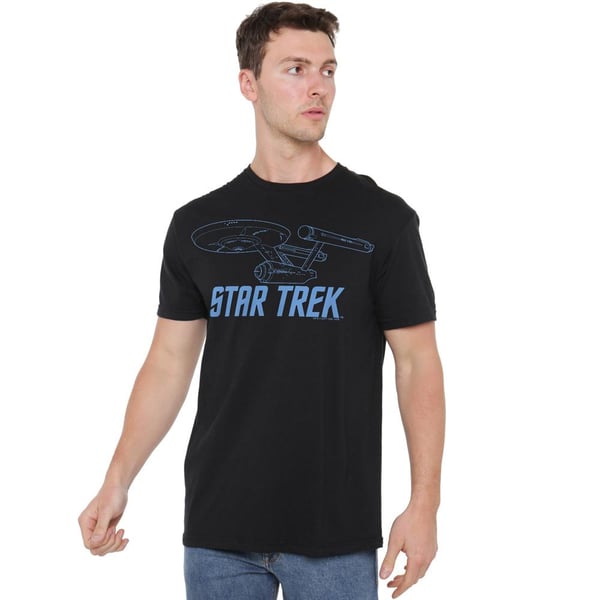 Star Trek Mens Enterprise Outline T-Shirt