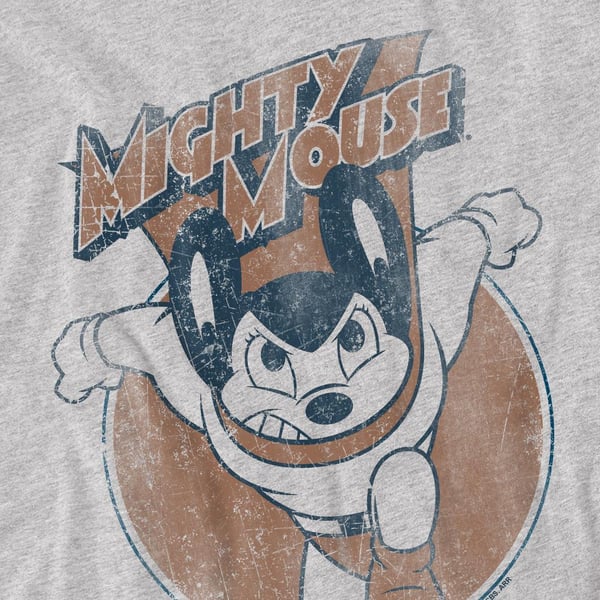 Mighty Mouse Mens Flying with Purpose T-Shirt