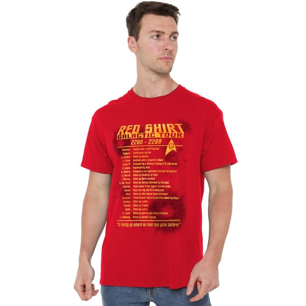 Star Trek Miesten Punainen Paita Tour T-paita