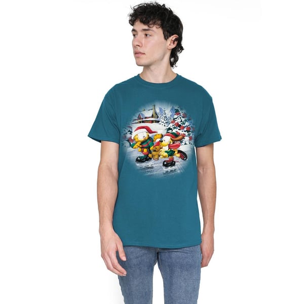 Garfield Mens Ice Skating T-Shirt