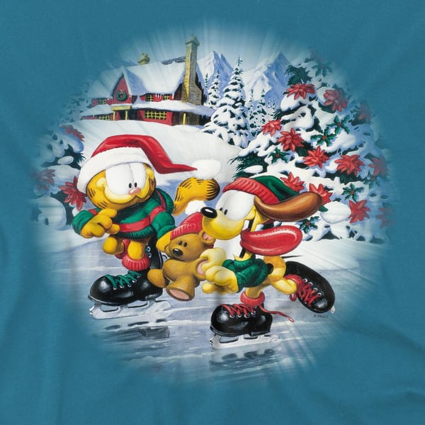 Garfield Mens Ice Skating T-Shirt
