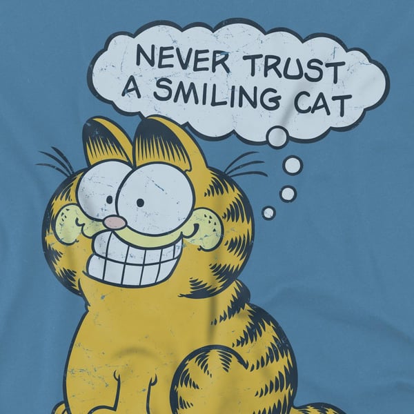 Garfield Miesten Hymyilevä Kissa T-paita