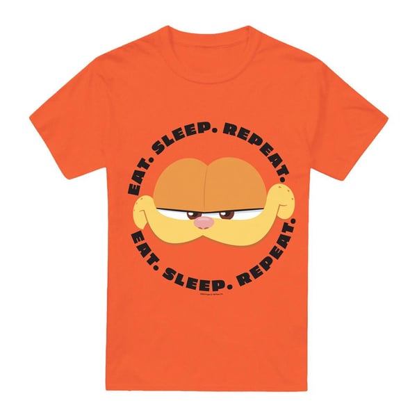 Garfield Movie Mens Eat Sleep Repeat T-Shirt Garfield Movie Mens Eat Sleep Repeat T-Shirt