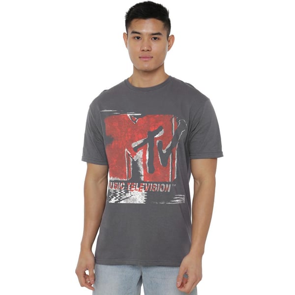 MTV Mens Washed Out Logo T-Shirt
