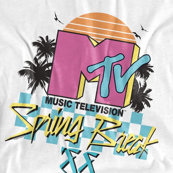 MTV Miesten Spring Break Ruutukuvioinen T-paita