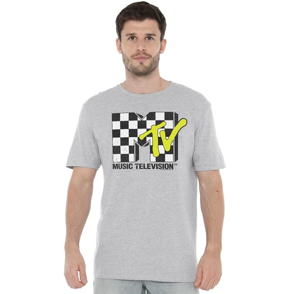 MTV Mens Checkerboard Logo T-Shirt