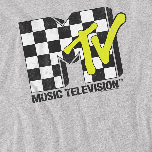 MTV Mens Checkerboard Logo T-Shirt