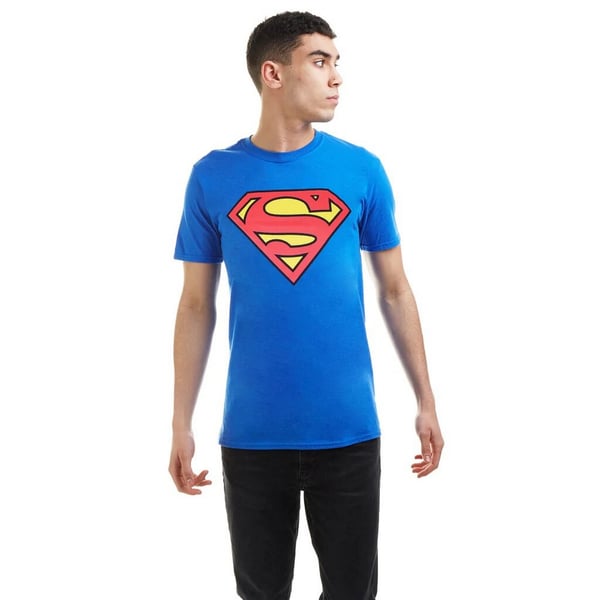 Superman Herr Logotyp T-shirt i Bomull