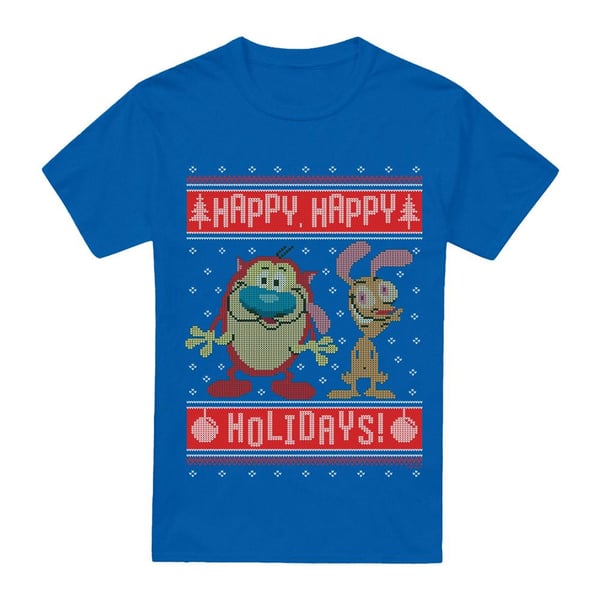 Ren & Stimpy Miesten Hyvää, Hyvää Joulua Joulupusero T-paita