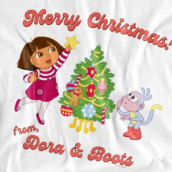 Dora the Explorer miesten Happy Holidays Dora & Boots T-paita