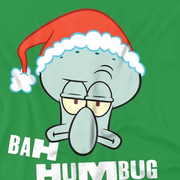 SpongeBob SquarePants Mens Bah Humbug Squidward Christmas T-Shirt