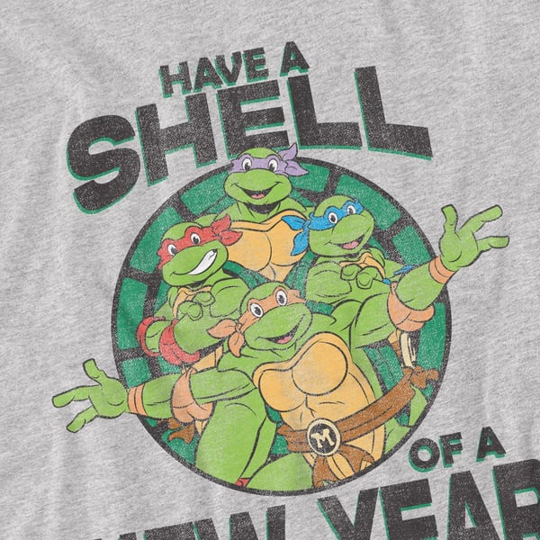Teini-ikäiset mutanttininjakilpikonnat miesten Shell Of A New Year T-paita