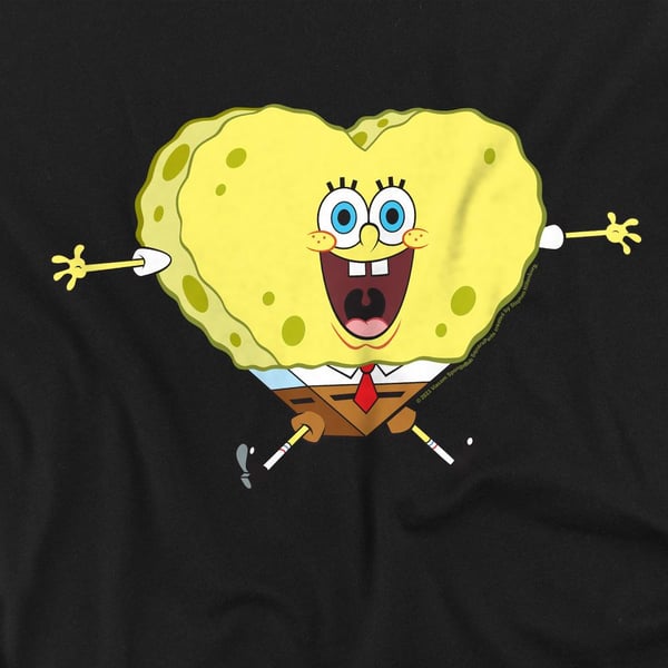 SpongeBob SquarePants Mens Heart-Shaped Sponge Valentine`s Day T-Shirt