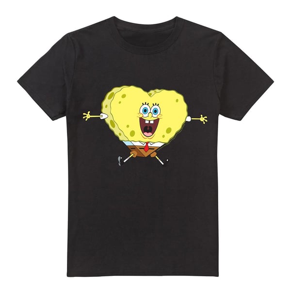 SpongeBob SquarePants Mens Heart-Shaped Sponge Valentine`s Day T-Shirt SpongeBob SquarePants Mens Heart-Shaped Sponge Valentine`s Day T-Shirt