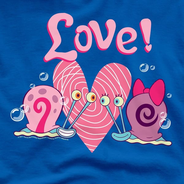 SpongeBob SquarePants Mens Valentine´s Love Gary & Snellie T-Shirt