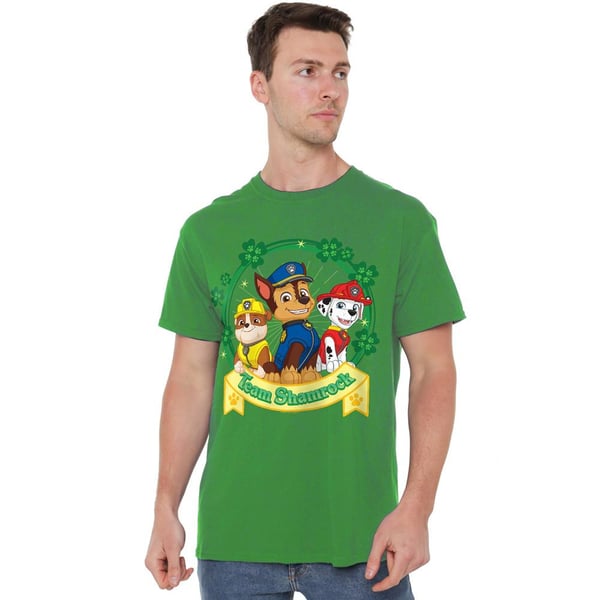 Paw Patrol Mens Shamrock St Patricks Day T-Shirt