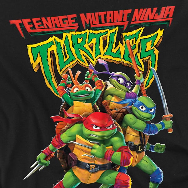 Teini-ikäiset mutanttininjakilpikonnat miesten Mutant Mayhem -logoryhmä T-paita