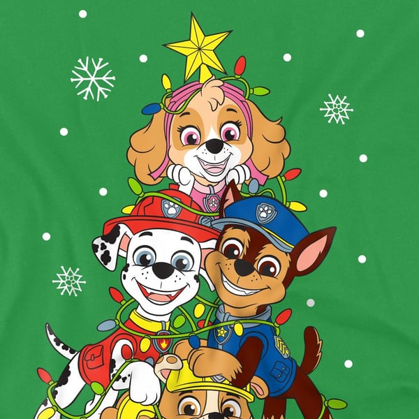 Paw Patrol Mens Christmas Tree T-Shirt