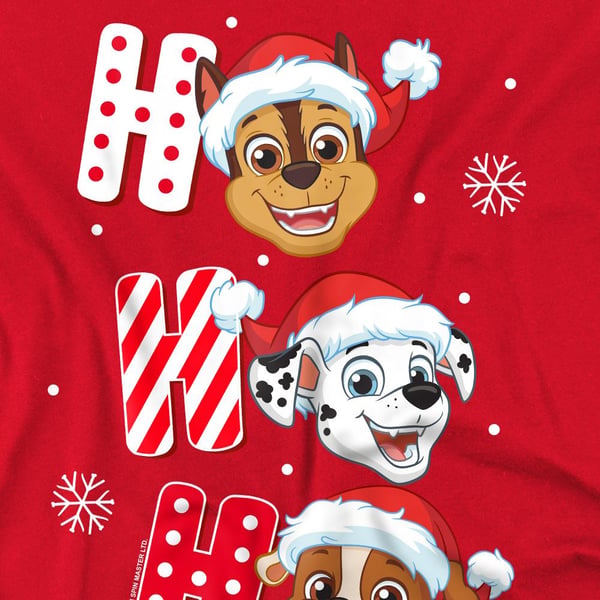 Paw Patrol Mens Santa Hat Christmas T-Shirt