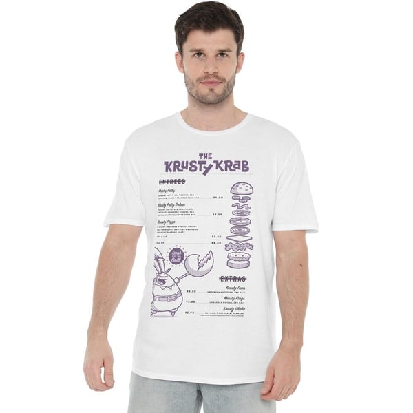 Svampbob Fyrkant Herr Krusty Krab Meny T-shirt
