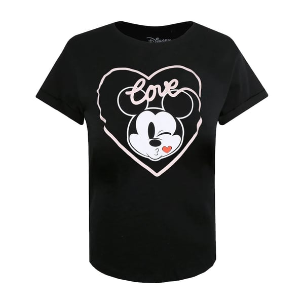 Disney Dame/Kvinder Mickey Mouse Kiss T-shirt