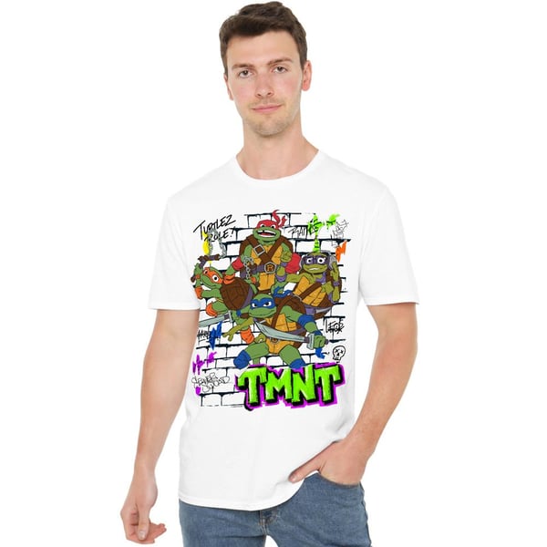 Tales of the Teenage Mutant Ninja Turtles Mens Brick Wall Poster T-Shirt