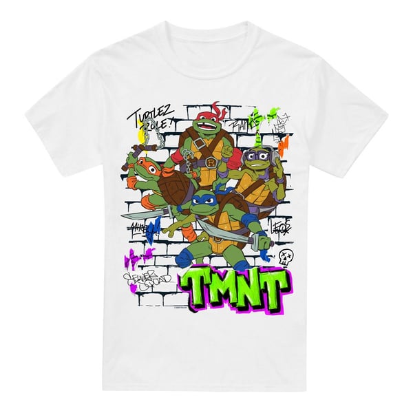 Tales of the Teenage Mutant Ninja Turtles Mens Brick Wall Poster T-Shirt