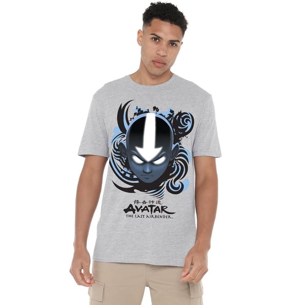 Avatar: The Last Airbender Mens Blue and Black Kanji T-Shirt