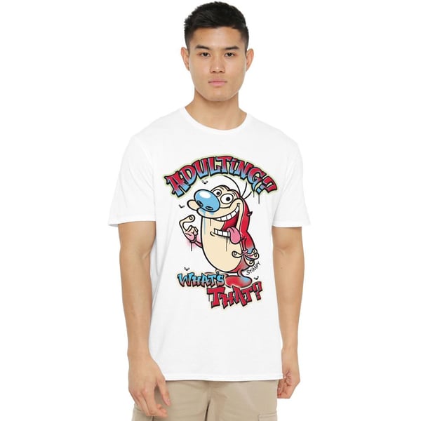 Ren & Stimpy Herr T-shirt \"Vad är det?\"