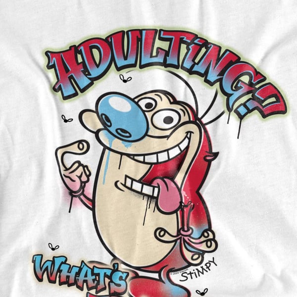 Ren & Stimpy Herr T-shirt \"Vad är det?\"