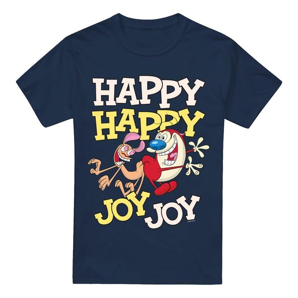 Ren & Stimpy Miesten Happy Happy Joy Joy T-paita