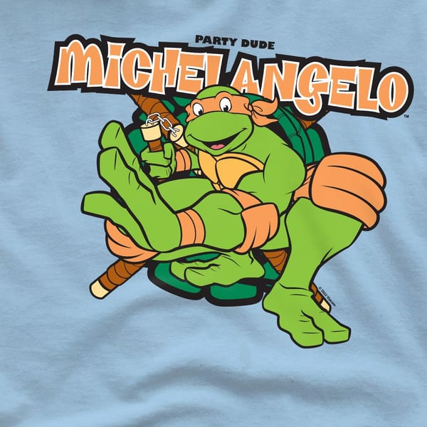 Teini-ikäiset mutanttininjakilpikonnat Miesten Party Dude Michelangelo T-paita
