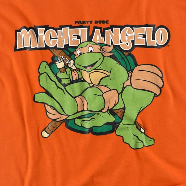 Teini-ikäiset mutanttininjakilpikonnat Miesten Party Dude Michelangelo T-paita