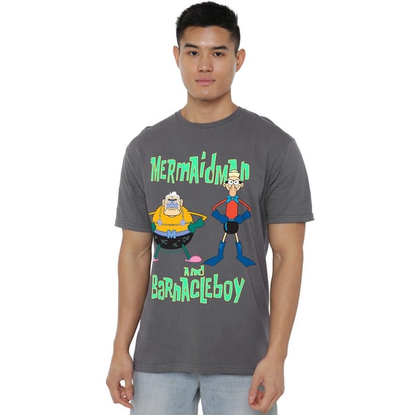 SpongeBob SquarePants Mens Mermaid Man & Barnacle Boy T-Shirt