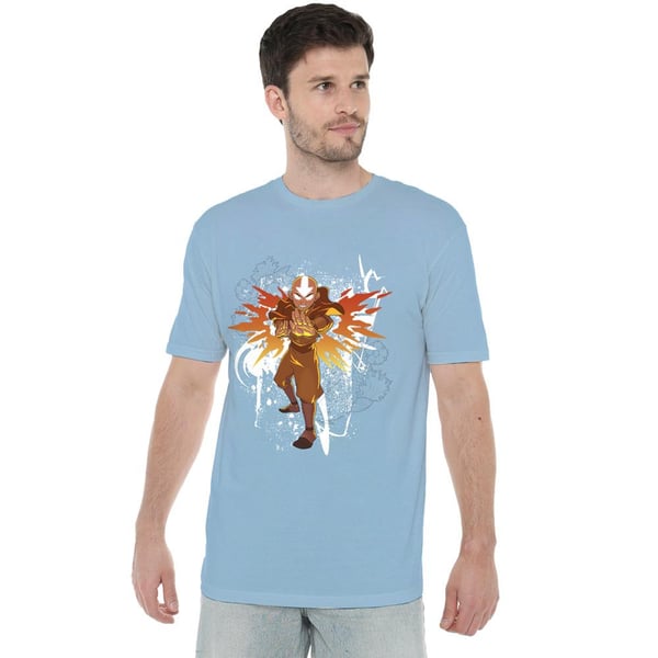 Avatar: The Last Airbender Mens Aang Flower & Fish T-Shirt
