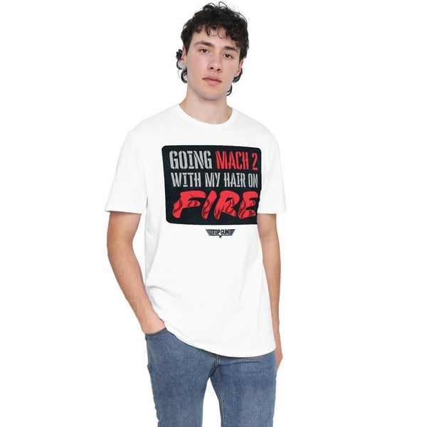 Top Gun Miesten Mach 2 Hair On Fire T-paita