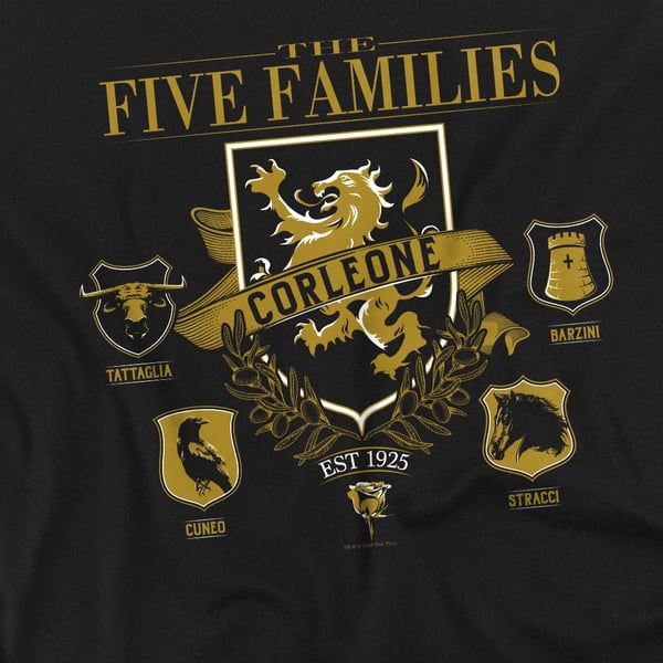 Kummisetä Miesten Five Families -logopaita