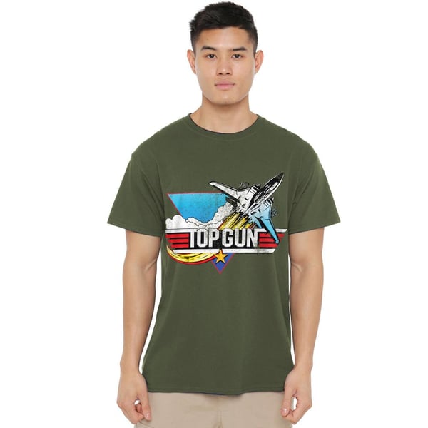 Top Gun Mens Distressed Logo T-Shirt