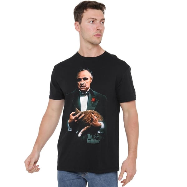 The Godfather Målad Affisch T-Shirt för Herrar
