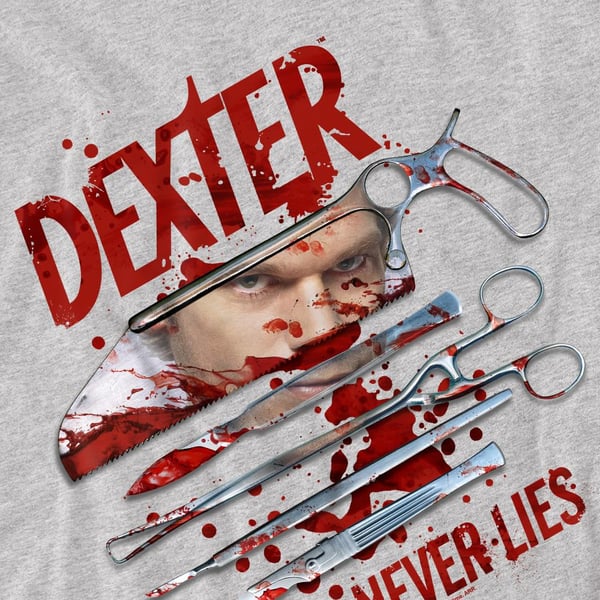 Dexter Mens Blood Never Lies T-Shirt