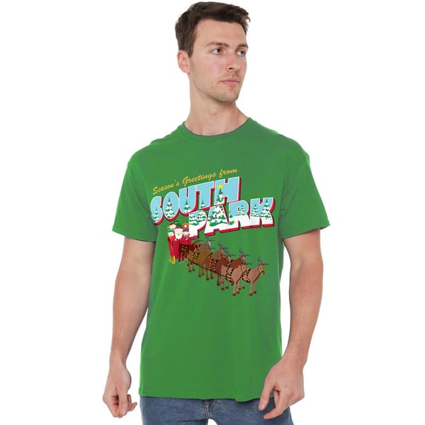 South Park Mens Season´s Greetings Cartman & Kenny Christmas T-Shirt